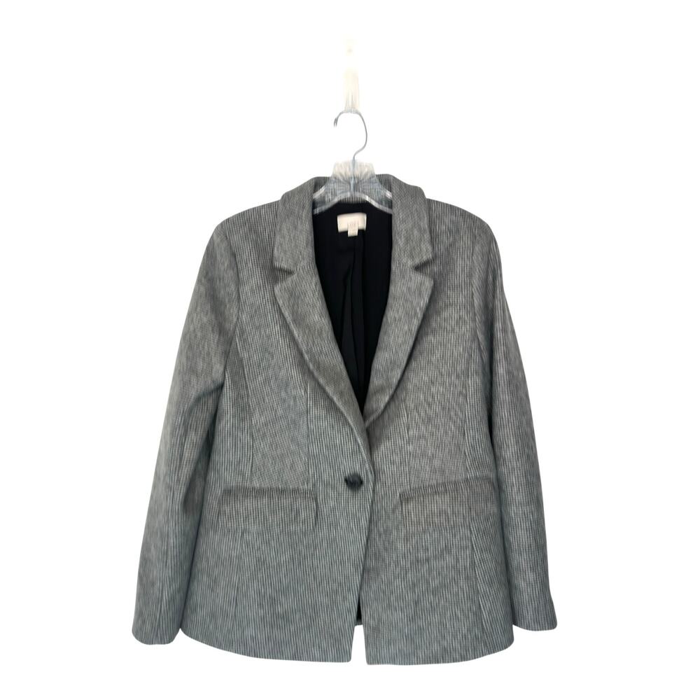 Loft Blazer Gray‎ Plaid Light Academia Preppy Office Work Single Breasted Size 4